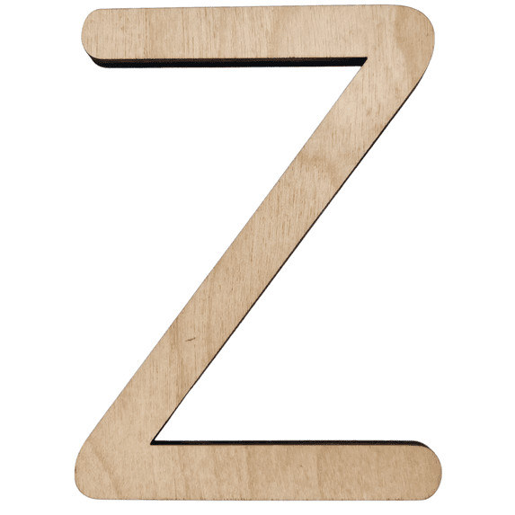 2" Tall BIRCH Wood Letter Z | 1/4" Thick | Unfinished Craft Letters| Krafty Supply Lego House Font | Script Font
