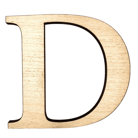 2" Tall Birch Letter D | 1/4" Thick Birch Plywood| Krafty Supply Letters | Times | Wooden Letter