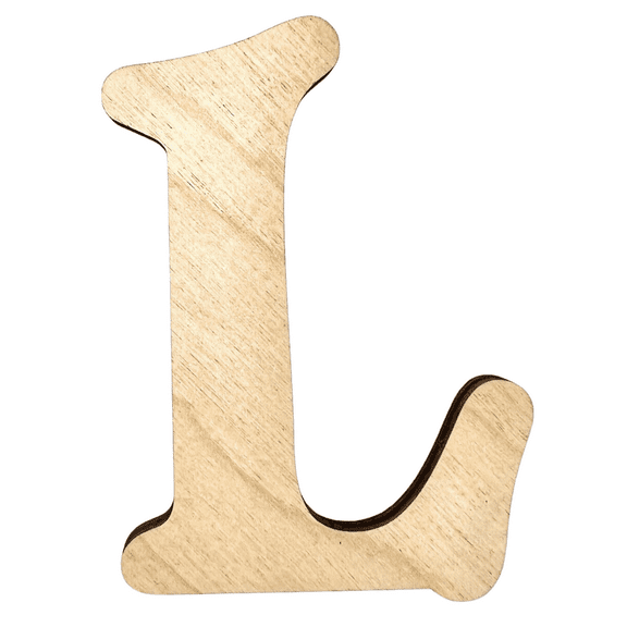 2" Tall Birch Plywood Letter L | 1/4" Thick | Krafty Supply Letters | Beltorian