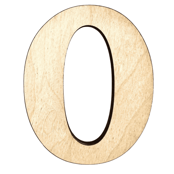2" Tall Birch Plywood Number 0 | 1/4" Thick | Krafty Supply Letters | Beltorian