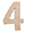 thumbnail image 1 of 2" Tall Birch Wood Number 4 | 1/4" Thick | Unfinished Craft Letters| American Font, 1 of 3