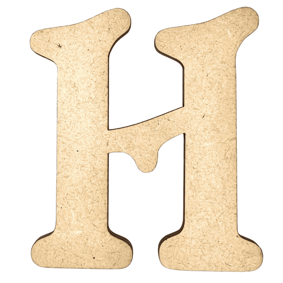 2" Tall MDF Letter H | 1/4" Thick | Krafty Supply Letters | Beltorian