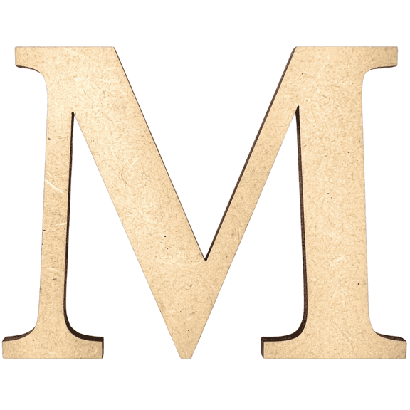 2" Tall MDF Letter M | 1/4" Thick | Krafty Supply Letters | Times | Wooden Letter