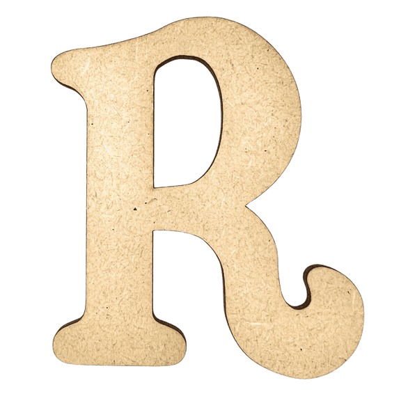 2" Tall MDF Letter R | 1/4" Thick | Krafty Supply Letters | Beltorian