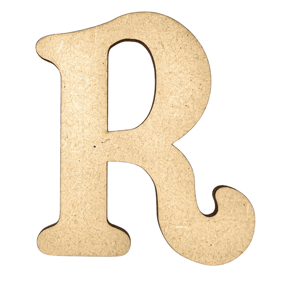 2" Tall MDF Letter R | 1/4" Thick | Krafty Supply Letters | Beltorian