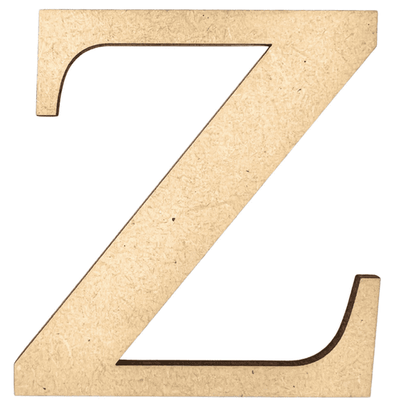 2" Tall MDF Letter Z | 1/8" Thick | Krafty Supply Letters | Times | Wooden Letter