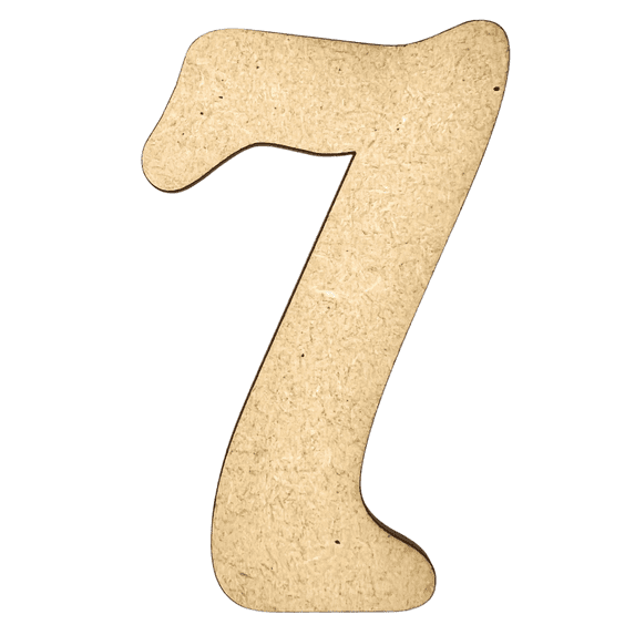 2" Tall MDF Number 7 | 1/4" Thick | Krafty Supply Letters | Beltorian