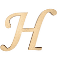 thumbnail image 1 of 2" Tall MDF Wood Letter H | 1/4" Thick | Unfinished Craft Letters| Monotype Font, 1 of 3