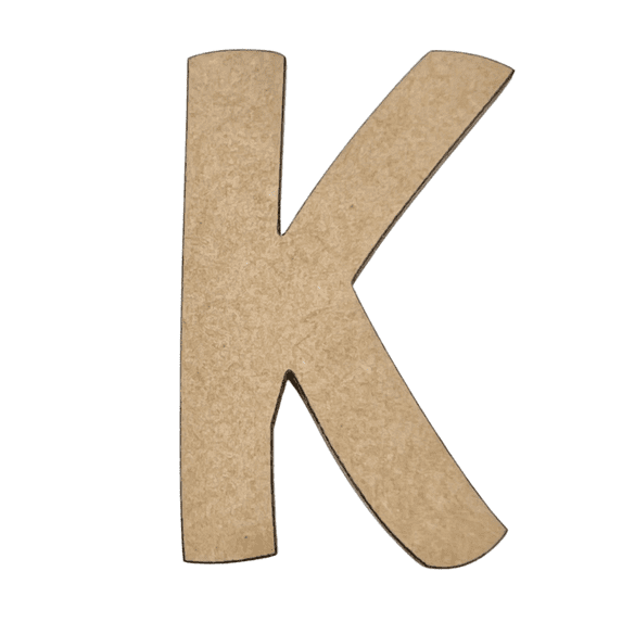 2" Tall MDF Wood Letter K | 1/4" Thick | Unfinished Craft Letters| American Font
