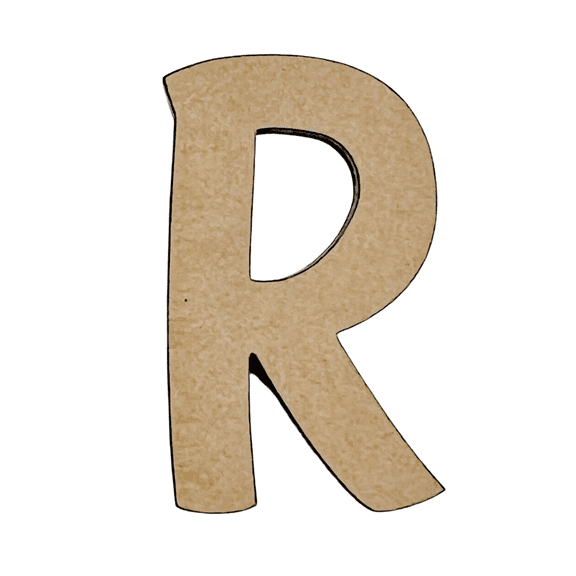 2" Tall MDF Wood Letter R | 1/4" Thick | Unfinished Craft Letters| American Font
