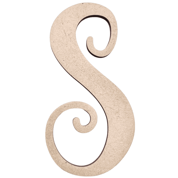 2" Tall MDF Wood Letter S | 1/4" Thick | Unfinished Craft Letters| Starfish Font