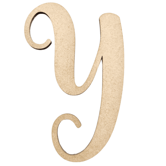 2" Tall MDF Wood Letter Y | 1/4" Thick | Unfinished Craft Letters| Starfish Font