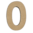 thumbnail image 1 of 2" Tall MDF Wood Number 0 | 1/4" Thick | Unfinished Craft Letters| American Font, 1 of 5