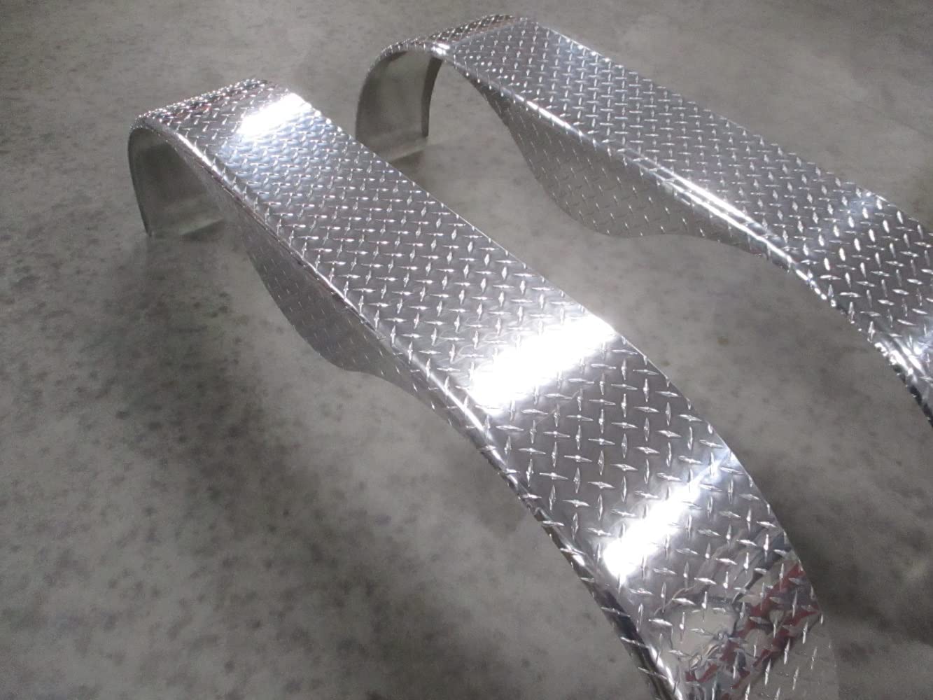 (2) Tandem Aluminum Diamond Tread Plate Cargo Trailer Fenders 72" L 20