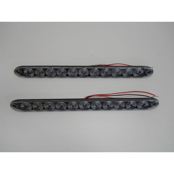 (2) 15" Amber/Clear Lens LED Turn Brake Marker Light Bar Truck Trailer RV
