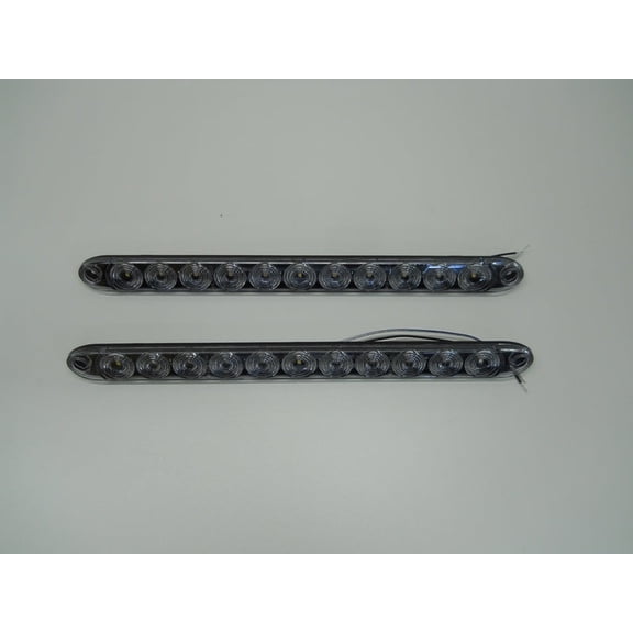 (2) Tecniq Slimline White LED Back Up Tail Reverse Light Trailer RV