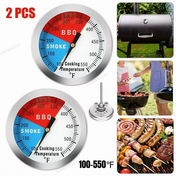 2" Temperature Thermometer Gauge | Barbecue Bbq Grill Smoker Pit Thermostat