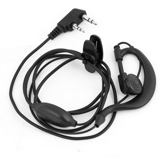 Unique Bargains 2 Terminal Single Wire Earphone PTT Headset Black for Motorola Radios