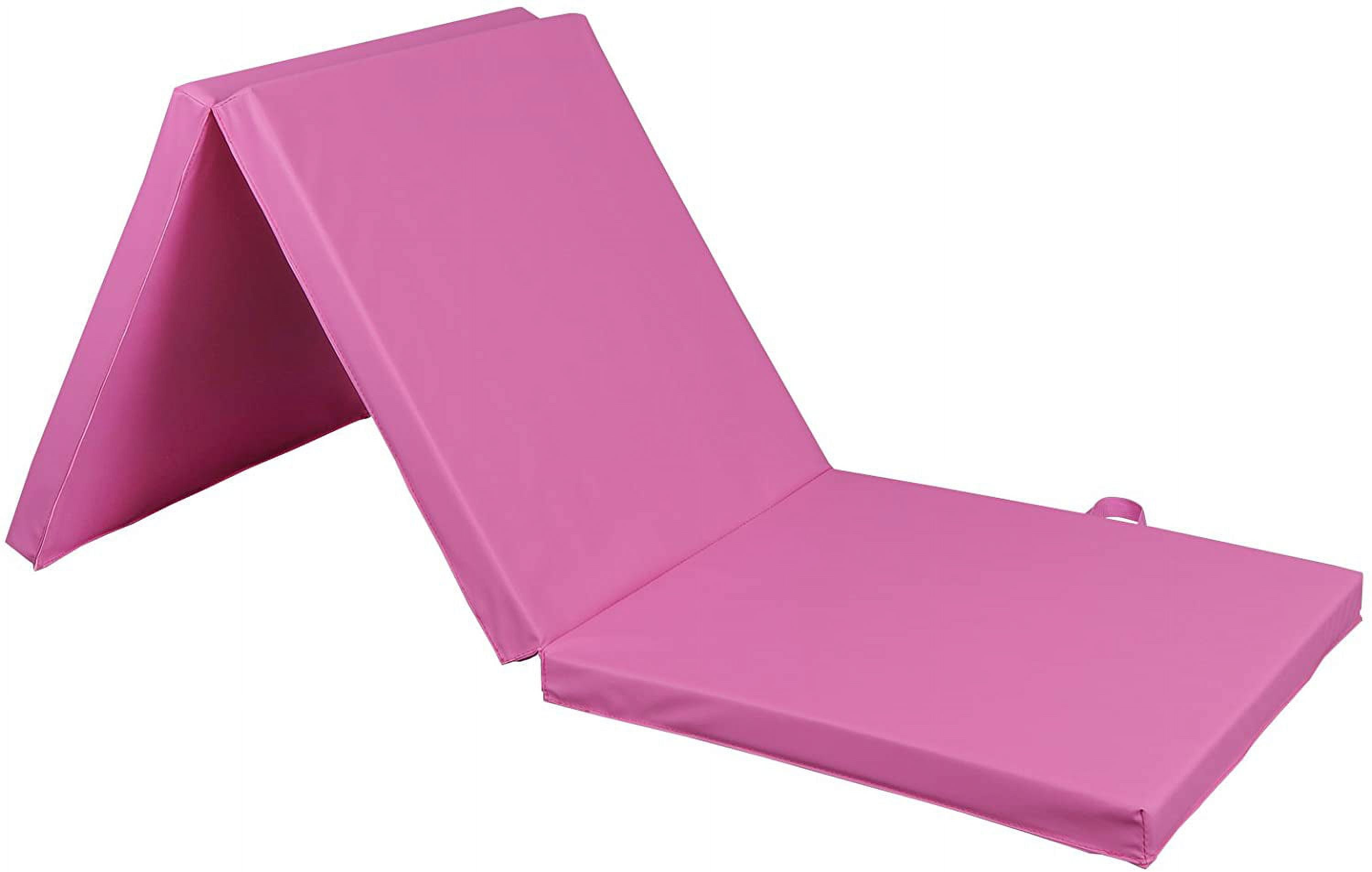 2’’ Thick Trifold Folding Gym Exercise Mat, Gymnastics Tumbling Mat with Carrying Handles for