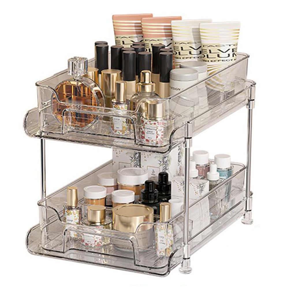 2 Tier/3 Tier Bathroom Vanity Counter Organizers, Pull Out Clear Under ...