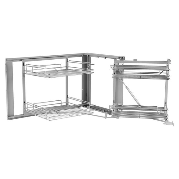 2 Tier 4 Shelf Blind Corner Pull Out Organizer Chrome Kitchen Cabinet Chrome Kitchen Cabinet Pull Out Basket 2 Tier 4 Shelf Blind Corner Organizer for Pantry
