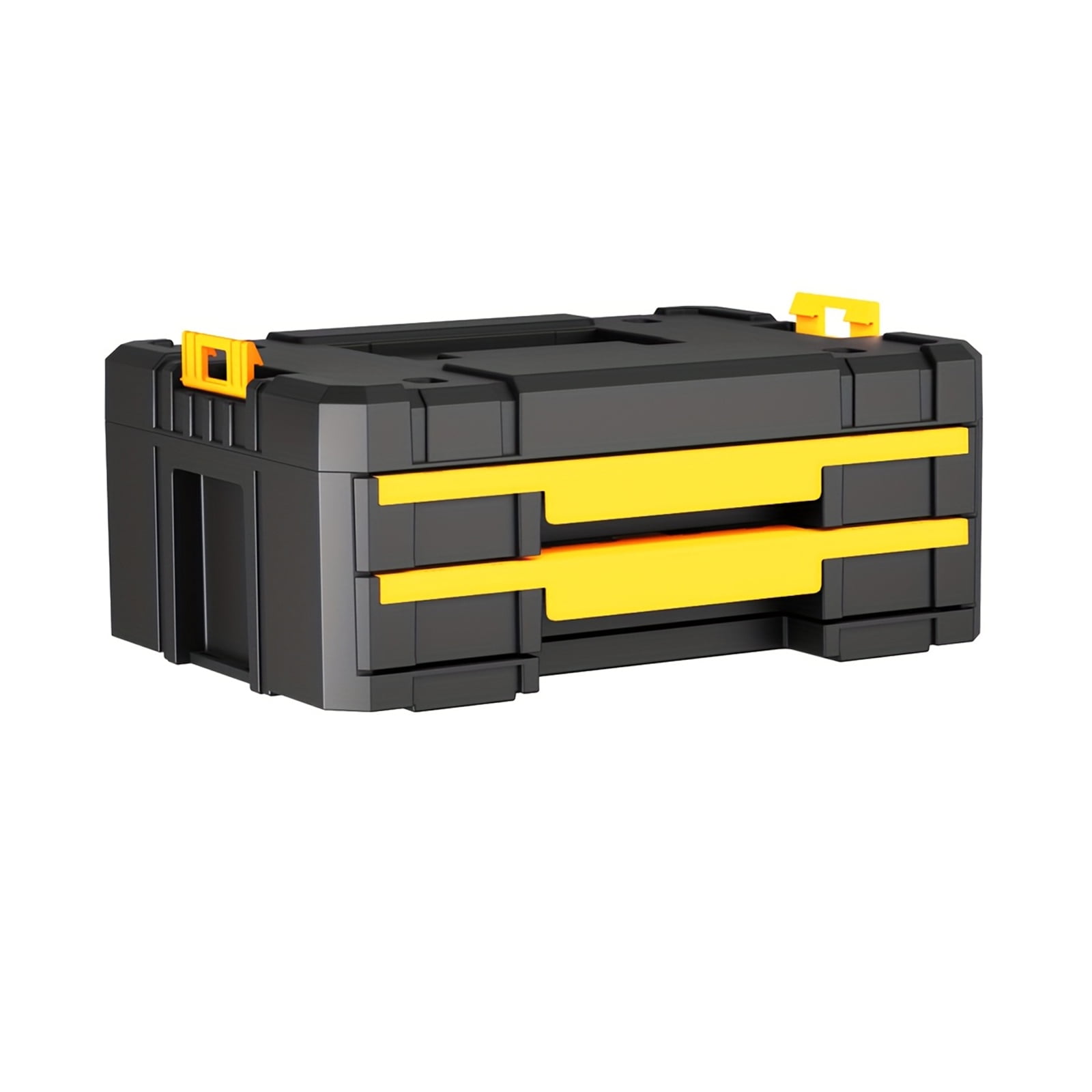 2-Tier 6-Compartment Slide Rail Storage Box, Plastic Organizer Case for Small Parts & Crafts