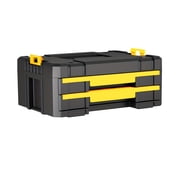 2-Tier 6-Compartment Slide Rail Storage Box, Plastic Organizer Case for Small Parts & Crafts