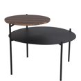 thumbnail image 1 of 2 Tier Accent Table with Round Metal Top, Brown - Saltoro Sherpi, 1 of 5