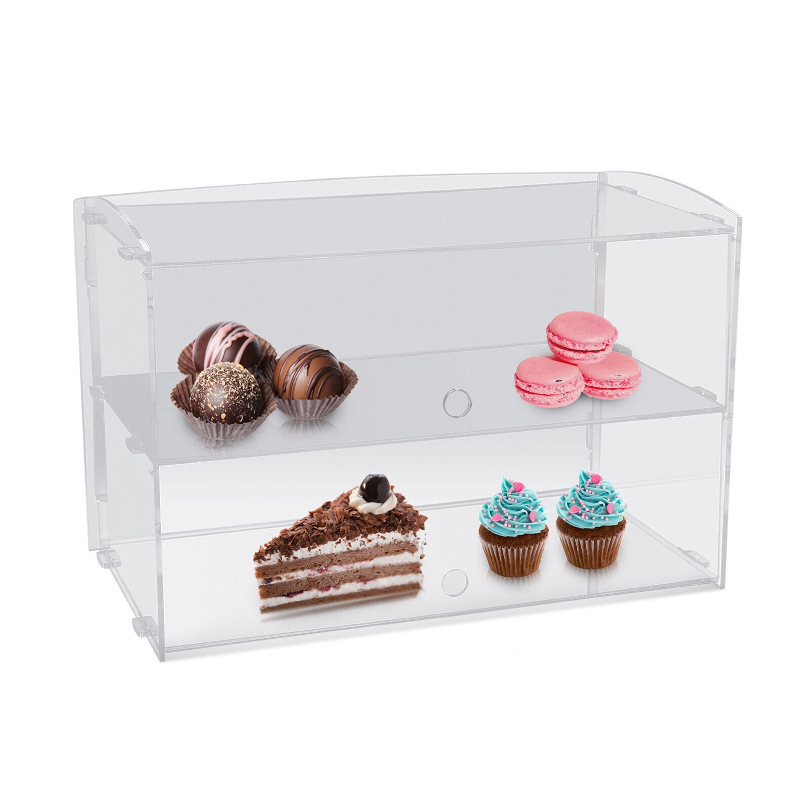 2 Tier Acrylic Bakery Pastry Display Case Cake Holder Countertop Pastry