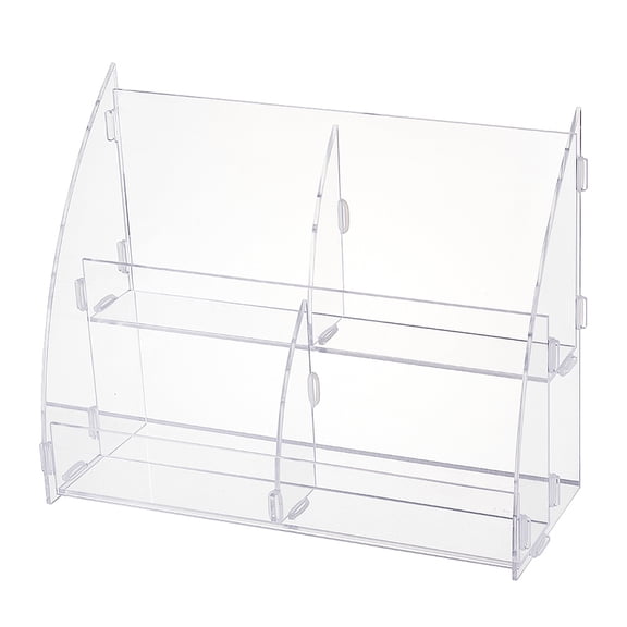 2 Tier Acrylic Bathroom Organizer Shelf 27.8x21.8x10.5cm Clear Storage Display Rack Retail Desktop Display Stand for Bathroom Dorm and Kitchen