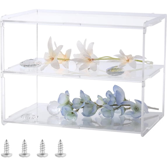 2 Tier Acrylic Display Case Clear Display Storage Box Display Case ...