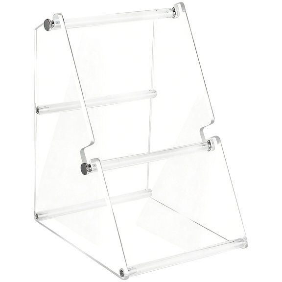 2 Tier Acrylic Label Holder, Thermal Printer Label Roll Holder, External Label Paper Stand, Fits Roll/Fan-Fold Labels for Barcode/Electronic/Express
