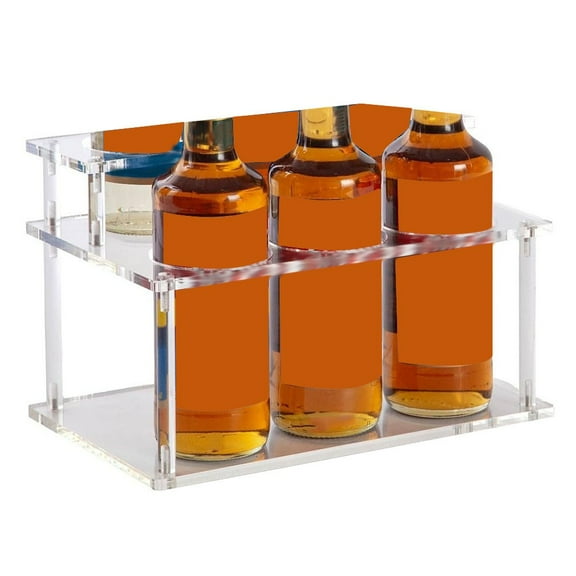 2 Tier Acrylic Syrup Holder for Coffee Condiments and Kitchen Organization