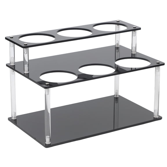 2 Tier Acrylic Syrup Holder for Coffee Condiments and Kitchen Organization