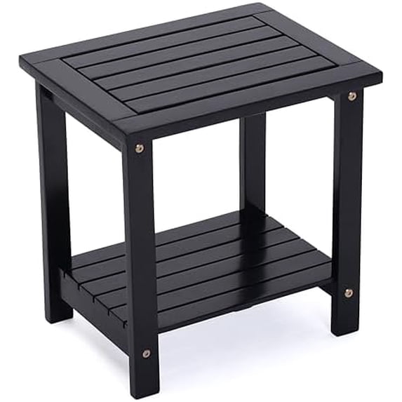 2-Tier Adirondack Side Table – Weather Resistant Wooden End Table ...