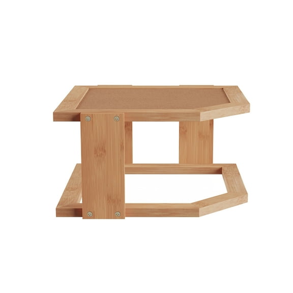 Lavish Home 2-Tier Bamboo Corner Shelf Space Saving Rack