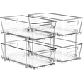 thumbnail image 1 of 2 Tier Basket Drawer Cabinet Pull-Out Organizer, 2 Pack, Clear, 1 of 8