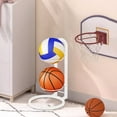 thumbnail image 1 of 2-Tier Basketball Storage Rack, Ball Organizer Stand with Frame, Sports Equipment Holder for Home Garage, 1 of 9