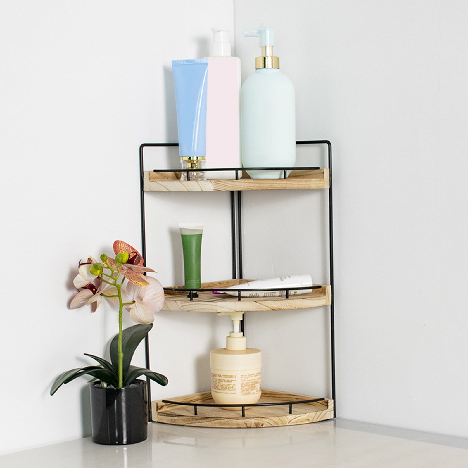 2-Tier Bathroom Counter Organizer Counter Corner Shelf Strong Load ...