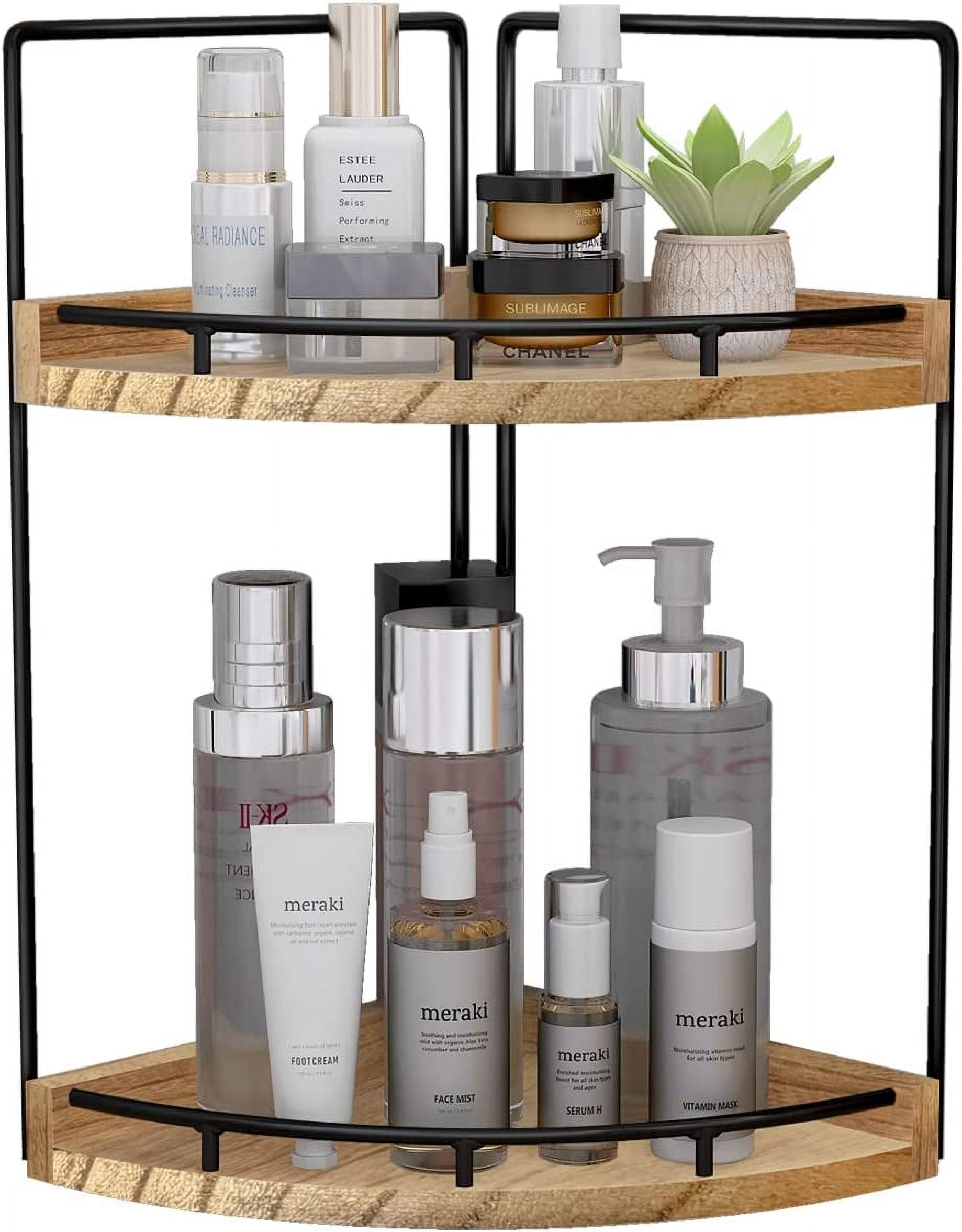 2-Tier Bathroom Counter Organizer,Vanity Counter Corner Shelf, Skincare ...