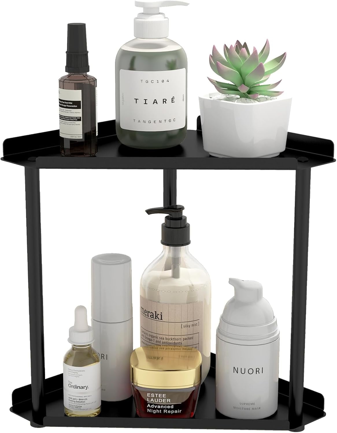 2 Tier Bathroom Counter Organizer, Vanity Organizer Corner Shelf ...