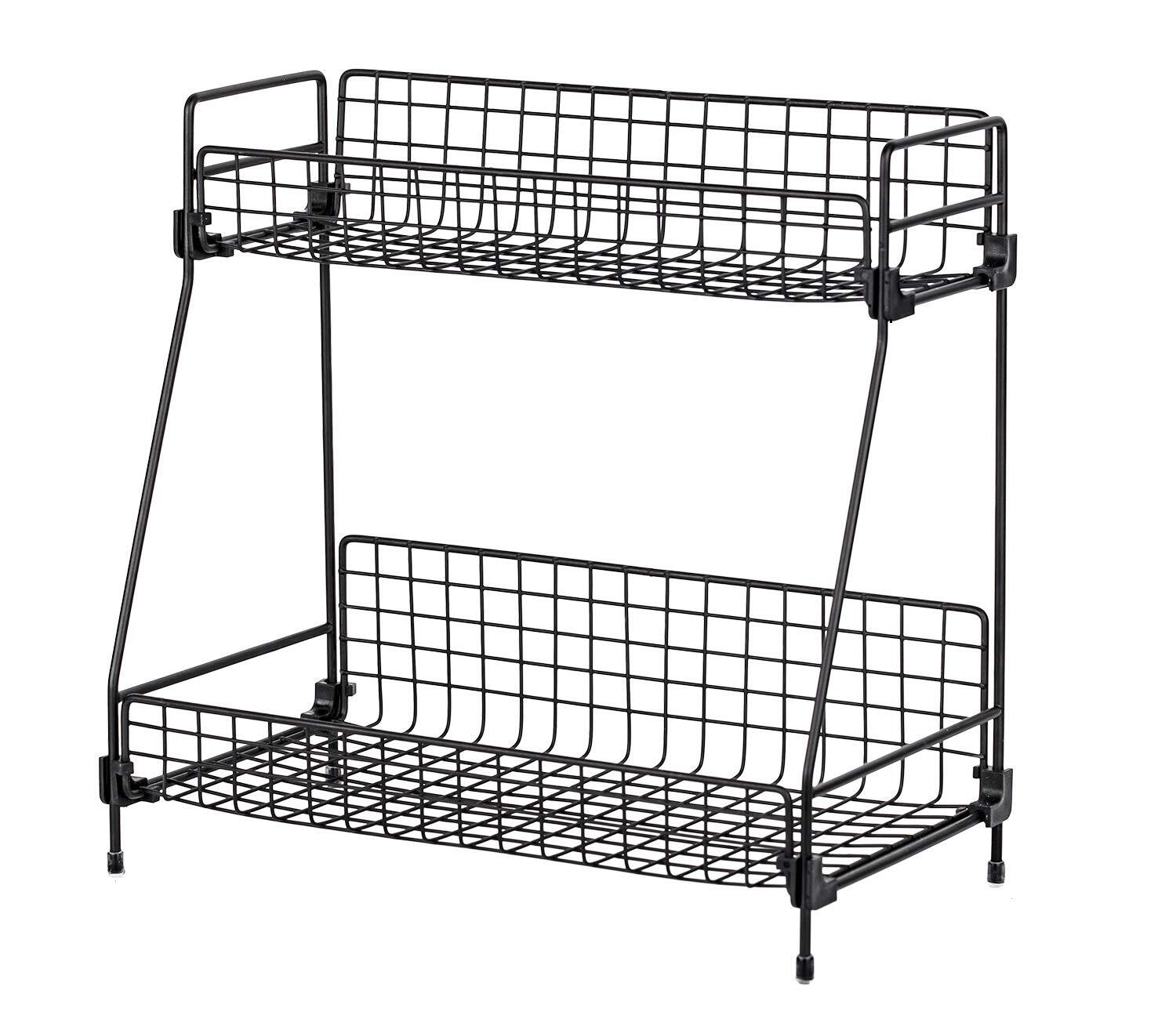 2Tier Bathroom Countertop Organizer, KEPEAK Wire Basket Storage