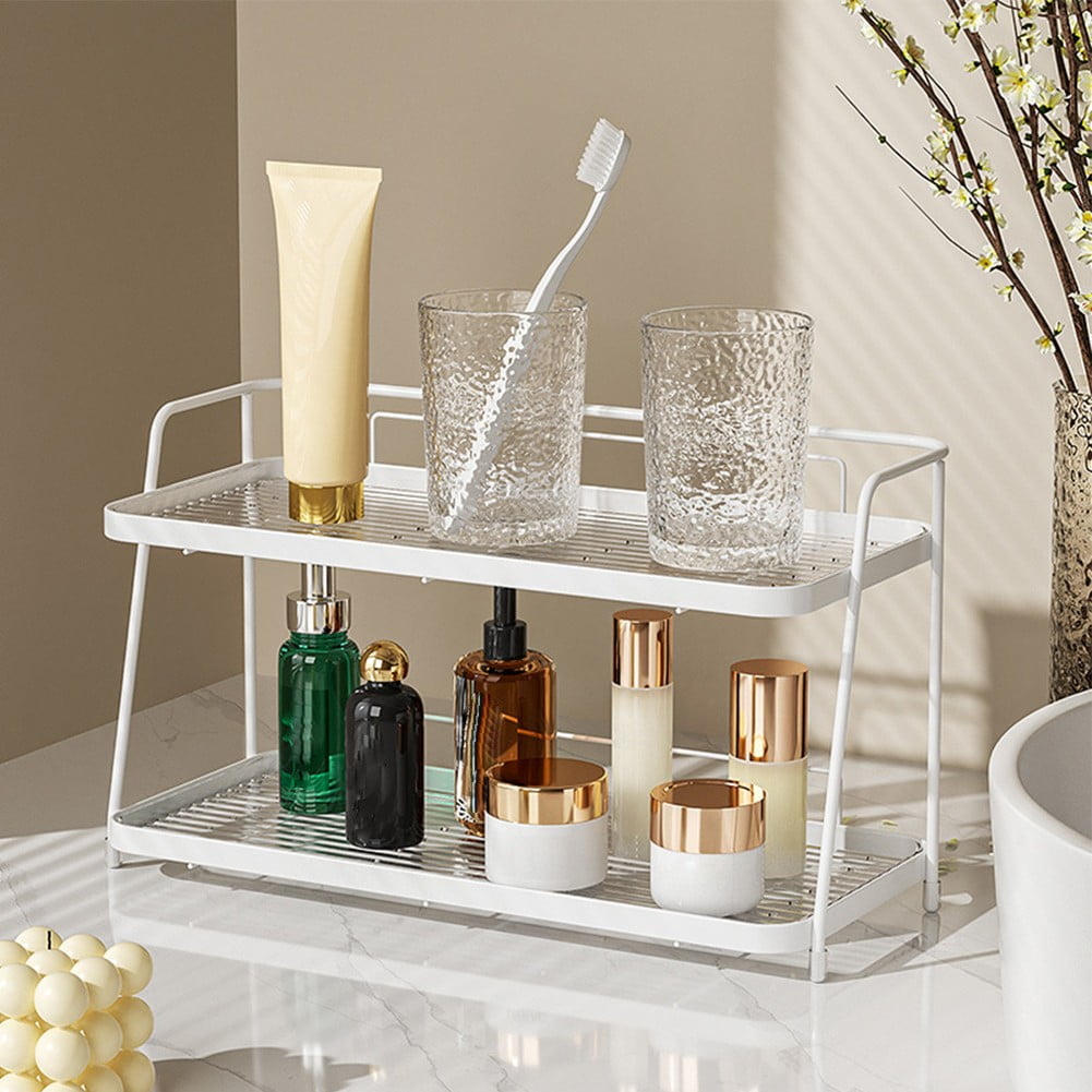 2Tier Bathroom Countertop Organizer Shelf Spacious and Elegant