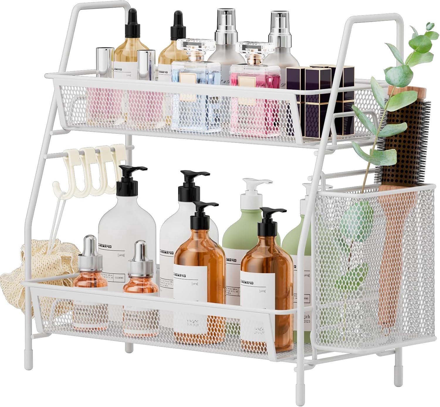 2-Tier Bathroom Organizer Countertop, Metal Wire Mesh Bathroom Counter ...