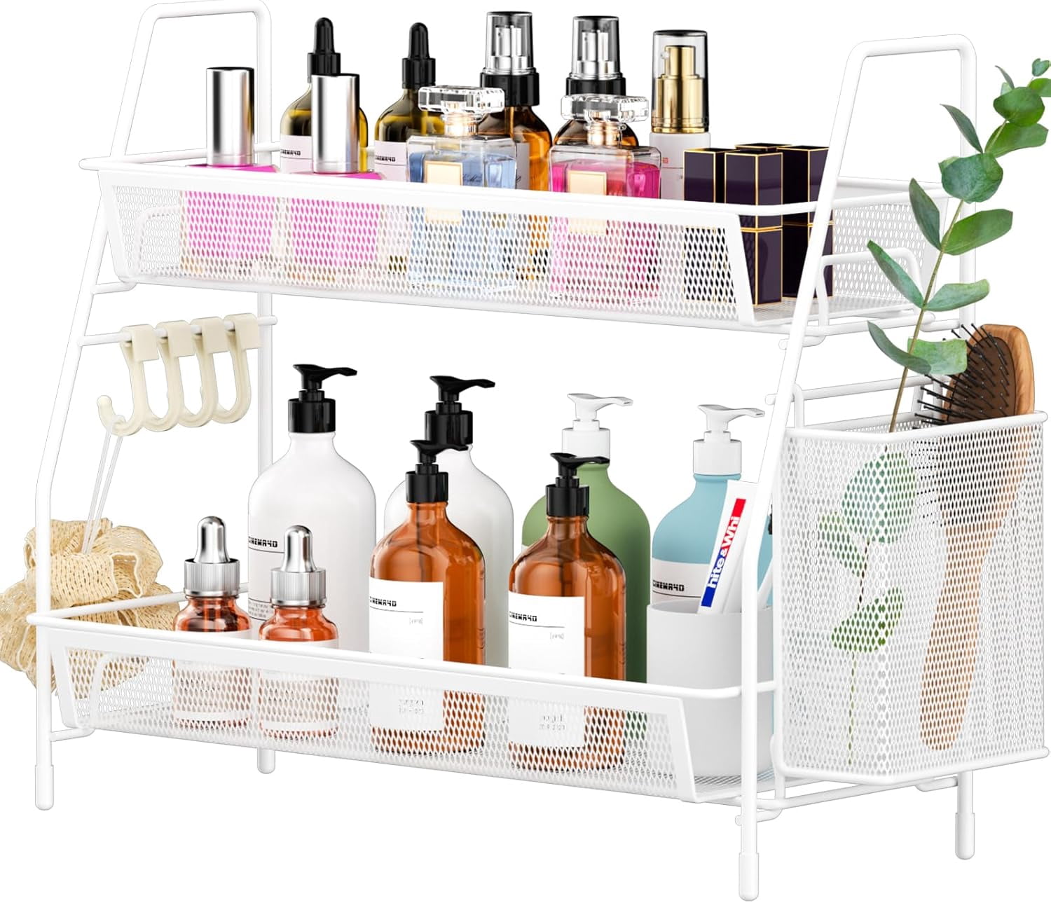 2-Tier Bathroom Organizer Countertop, Metal Wire Mesh Bathroom Counter ...