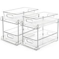 thumbnail image 1 of 2 Tier Bathroom Storage Organizer, 2 Pack Clear Under Sink Organizers Vanity Counter Storage Container, Sliding Cabinet Organizer, Pull-Out Organization with Track for Pantry, Kitchen, 1 of 9