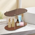 thumbnail image 1 of 2 Tier Bathroom Storage Rack Shower Caddy Shelf, Makeup Organizer Desktop Container Counter Vanity Tray for Perfumes Cosmetic Lotions Dresser Brown, 1 of 7