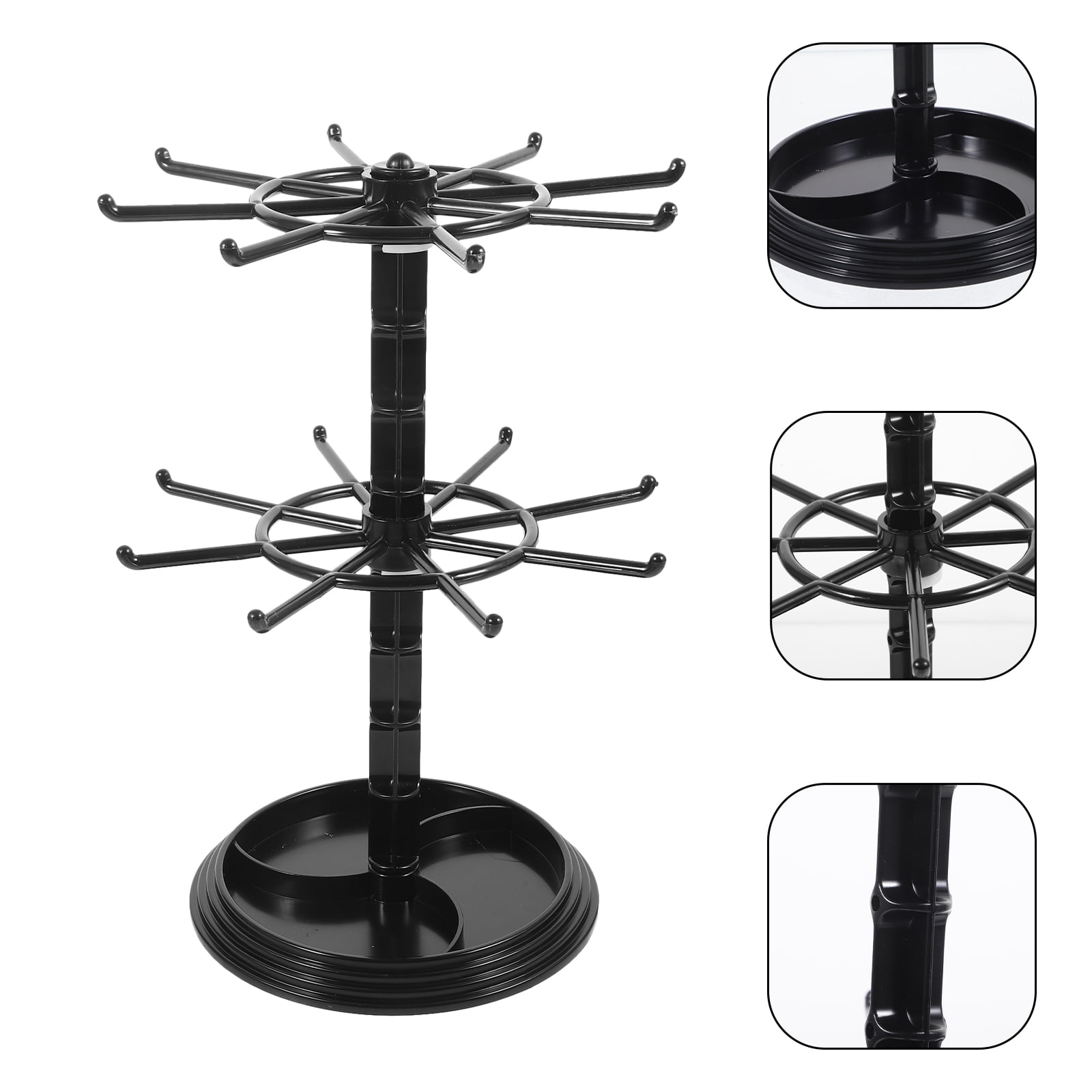 2 Tier Black Metal Rotating Necklace and Bracelet Organizer Jewelry ...
