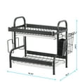 thumbnail image 1 of 2-Tier Black Stainless Steel Drain Rack for Kitchen Counters with Drainage, 1 of 7