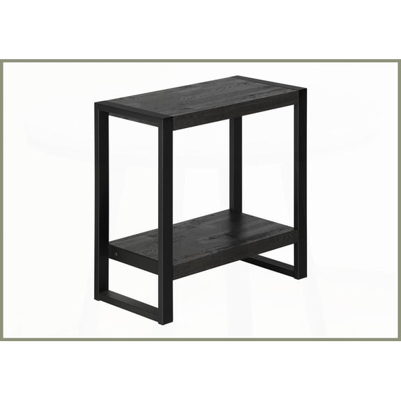 2-Tier Black Wood-Look Coffee Table – Space-Saving for Living Room & Bedroom with Stable Metal Legs